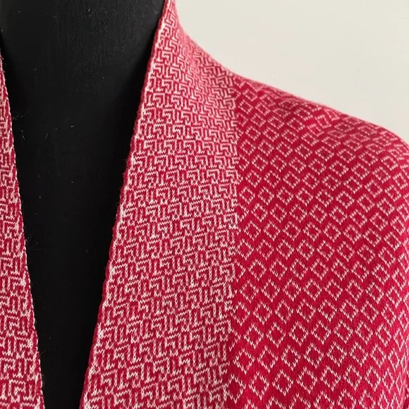 Kim Rogers Women’s Cardigan Red White Print All Cotton - Picture 10 of 10